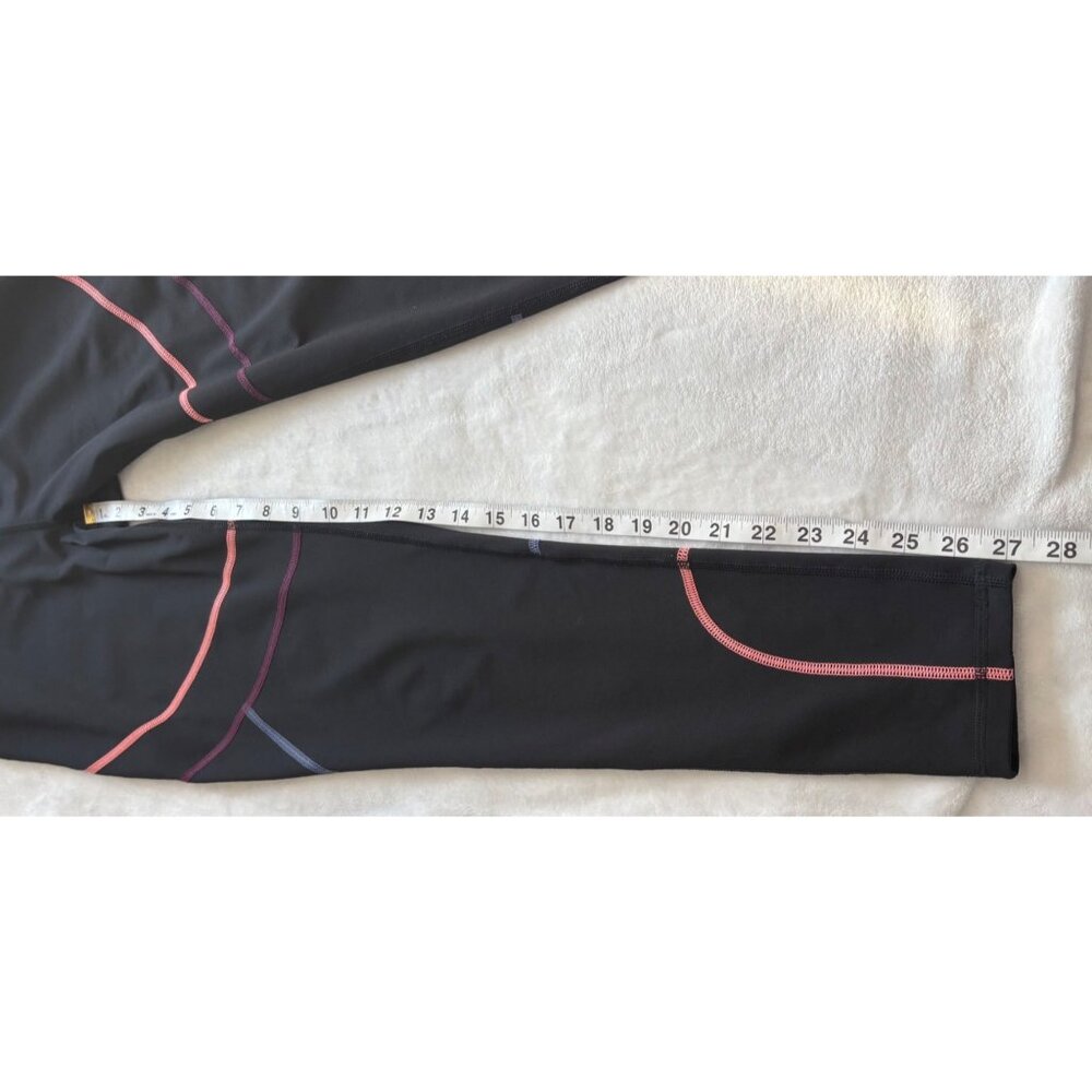 Fila Sport Black Activewear Leggings Womens Large W/ Vibrant Pink Purple Accents - Picture 7 of 11